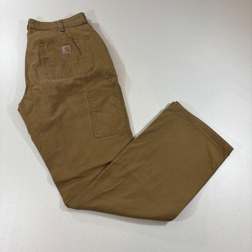 Carhartt Rugged Flex Loose Fit Canvas Work Pants Brown BN2080-W Womens 10 Reg